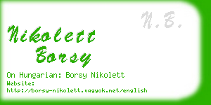 nikolett borsy business card